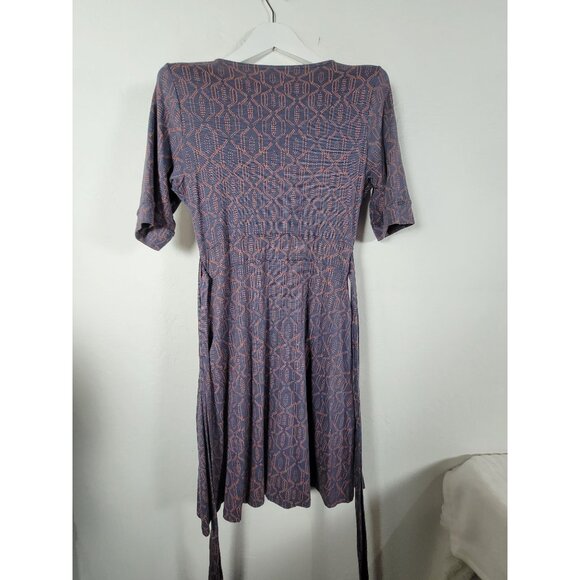 Toad&Co Cue Wrap Cafe Dress Small Elbow Sleeve Organic Cotton Stretch Tie-Waist - Picture 2 of 10